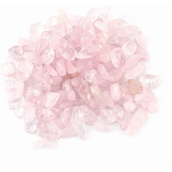 Tumbled Stone Chips Crushed Natural Crystal Quartz Small Crystal Tumble Gemstone 100g Bundle Bags(Pink)