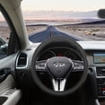thumbnail image 5 of Customization Steering Wheel Cover Compatible with Infiniti, Black Genuine Leather Steering Wheel Cover, Anti-Slip Safety, Includes Cup Mat & 3-in-1 Charging Cable, 5 of 7