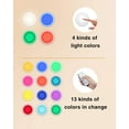 thumbnail image 5 of Battery Operated LED Push Lights with Wireless Remote, 13 Color RGB - for Closet, Bedroom Wall, Under Cabinet, Battery Powered Puck Lights. Convenient 3M Stick On, 6 Pack, 5 of 13