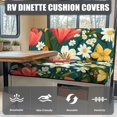 thumbnail image 4 of Uorisanigo RV Dinette Cushion Covers with Elastic Band Hawaiian Flower Print Loveseat Sofa Chair Covers Furniture Protection Stretch for RV Camper Car Bench 1 Backrest Cover & 1 Bench Cover, 4 of 7