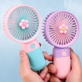 thumbnail image 6 of Frogued 1 Set Handheld Fan USB Charging Soft Wind Comfortable Natural-Wind Dense Grid 250mAh Battery Wide Range Mini Wireless Electric Fan Dorm Supply (Pink), 6 of 13