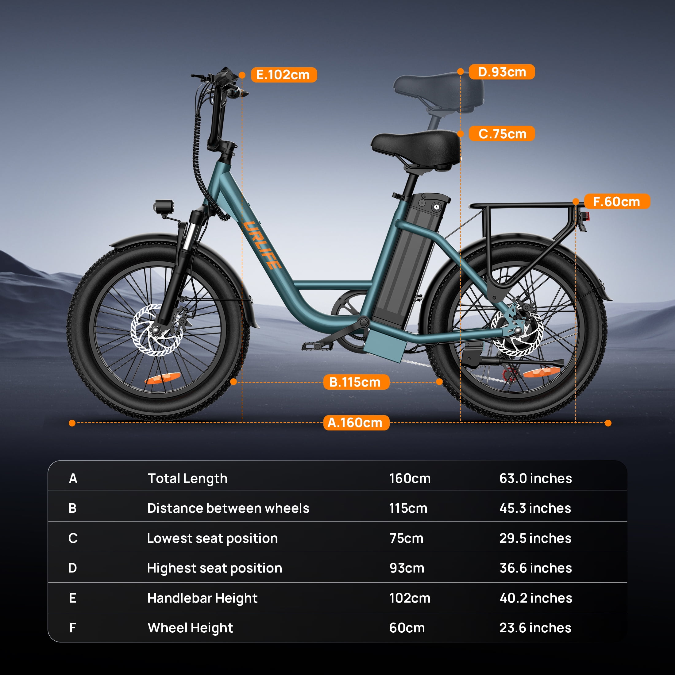 URLIFE 20" Electric Bike for Adults, 750W Peak Motor, 48V 13AH Remobavle Battery, 7-Speed Commuting Ebike, UL2849-Green