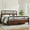 Sanders, variant on Sha Cerlin Light Brown Full Size Metal Platform Bed Frame with Industrial Heavy Duty Wooden Headboard