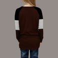 thumbnail image 4 of Thetops Little Girls Brown Raglan Sleeve Top - Pocketed Long-Sleeve, Color-Blocked Striped Sleeves, Polyester Spandex, Size 5T, Comfortable Durable for Daily/School Wear, 4 of 6