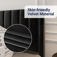 thumbnail image 4 of Allewie Queen Velvet Upholstered Bed Frame with Vertical Channel Tufted Headboard, Black, 4 of 7