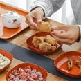 thumbnail image 5 of Kitchen Wood Grain Plastic Square Plate, 5. 46 Inch Dishwasher Safe Serving Dish for Daily Meals and Dining, 5 of 10