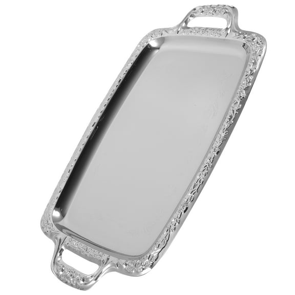 HOMEMAXS  Bread Tray Rectangular Silver Retro Decor Marble Coffee Table