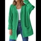 thumbnail image 2 of Suéter de Larga para Mujer, Abrigo Holgado de Punto , Cárdigan Abierto, Abrigo con Bolsillos. Verde XL, 2 of 7