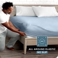 thumbnail image 4 of Bare Home Luxury 1800 Collection Fitted Sheet, Ultra-Soft, Deep Pocket, Queen, Dusty Blue, 4 of 8