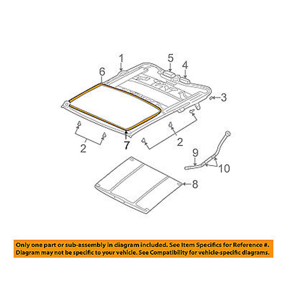 CHRYSLER OEM 0109 PT CruiserSunroof Glass Seal 5016638AB Walmart