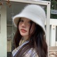 thumbnail image 3 of LinYooLi Hat Women's Autumn/Winter Korean Edition Instagram Fashion Brand Versatile Woolen Hat Cold Hat Winter Warm Ear Protection Big Head Bucket Hat, 3 of 9