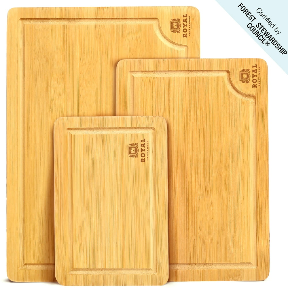 Organic Bamboo Cutting Board with Juice Groove (3Piece Set) Best