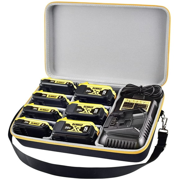 Extra Large Battery Storage Holder Case for Dewalt 60V MAX XR Battery &Charger, Holds 20V 60V 2.0/3.0-Ah Batteries (Bag Only)