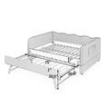 thumbnail image 3 of Full Size Gingham Upholstered Daybed, 3-in-1 Convertible Sofa Bed with Pull-Out Trundle and Side Storage Pockets, Multifunctional Furniture for Small Space & Various Room Layouts,Green, 3 of 10