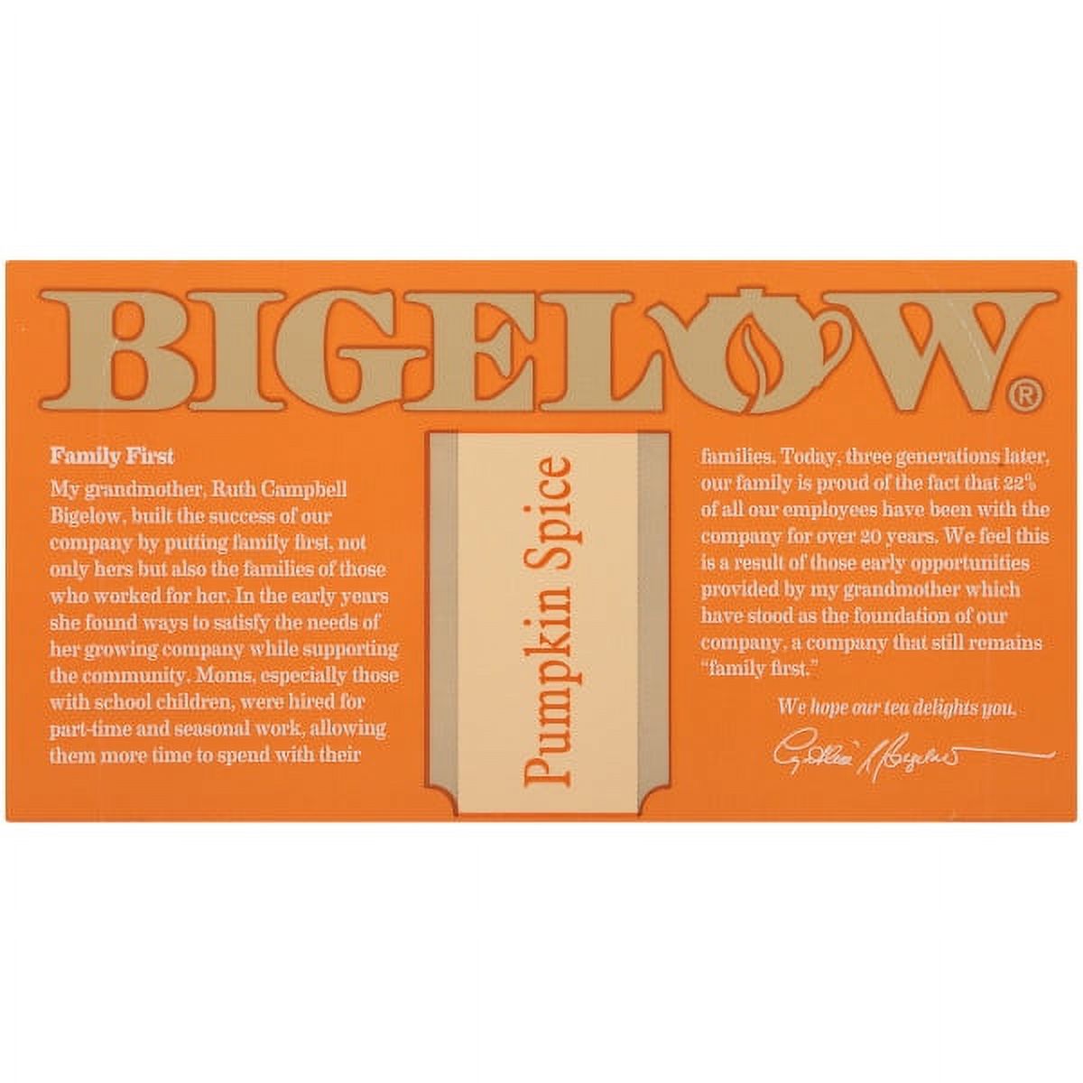Bigelow  Pumpkin Spice, Black Tea Bags, 18 Count - image 2 of 6