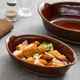 thumbnail image 3 of Ceramic Double Ear Retro Cheese Baked Rice Plate Creative Salad Bowl Household Deepening Plate Rough Ceramic Tableware, 3 of 5