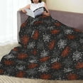 thumbnail image 6 of Honeii Spider Web Print Fleece Blanket - Throw Blanket for Bed, Sofa, Couch, Camping, and Travel , Microplush Ultra Soft Warm Blanket-60"x50", 6 of 7