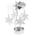 thumbnail image 1 of yuksok 4.4 x 13cm Rotary Metal Tea Light Stand Candle Holder -Snowflake, 1 of 8
