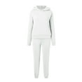 thumbnail image 4 of 2024 Womens Tracksuit Casual Long Sleeve Solid Hooded Sport Suit Hooded Sweatshirt With Pocket Loose Fit Pullover Drawstring Hoodie Sets Formal Women Jacket Two Piece Pants Outfits Formal Rompers for, 4 of 4