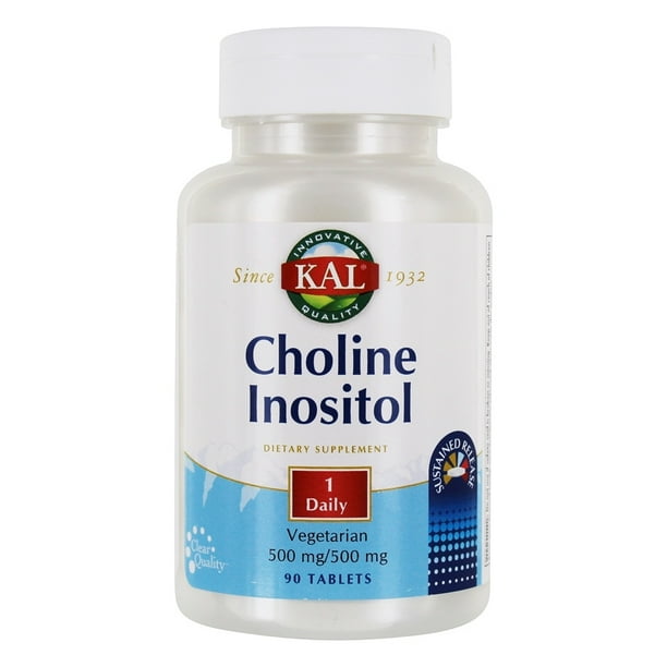KAL Choline Inositol 500/500 mg 1 Daily, Sustained Release Healthy
