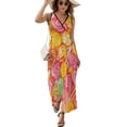 thumbnail image 2 of Pastel Rainbow Lollipop Dress Summer Street Style Bohemia Long Dresses Female Sleeveless Printed Maxi Dress, 2 of 9