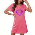 thumbnail image 4 of COM1950s Shorts pour Femmes, T-Shirts de la Saint-Valentin pour Femmes, Grande Taille pour Femmes Chemise de Nuit Courte Poitrine Imprimée Col Rond Manches Courtes, Chemises à Manches Courtes pour Femmes, Robe de la Saint-Valentin, 4 of 6