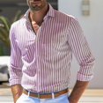 thumbnail image 1 of Camisa de hombre con botones, camisa informal, manga larga, solapa a rayas, diseño informal de Vaion para uso diario, 1 of 6