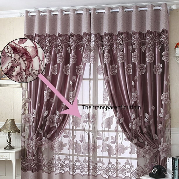 Window Curtain Panel Curtains Sheer Window Panels 1 X 2 5m Voile Tulle Window Screen Floral Embroidered Bedroom Curtain Sheers Voile Window Curtains For Living Room Bedroom Walmart Com Walmart Com