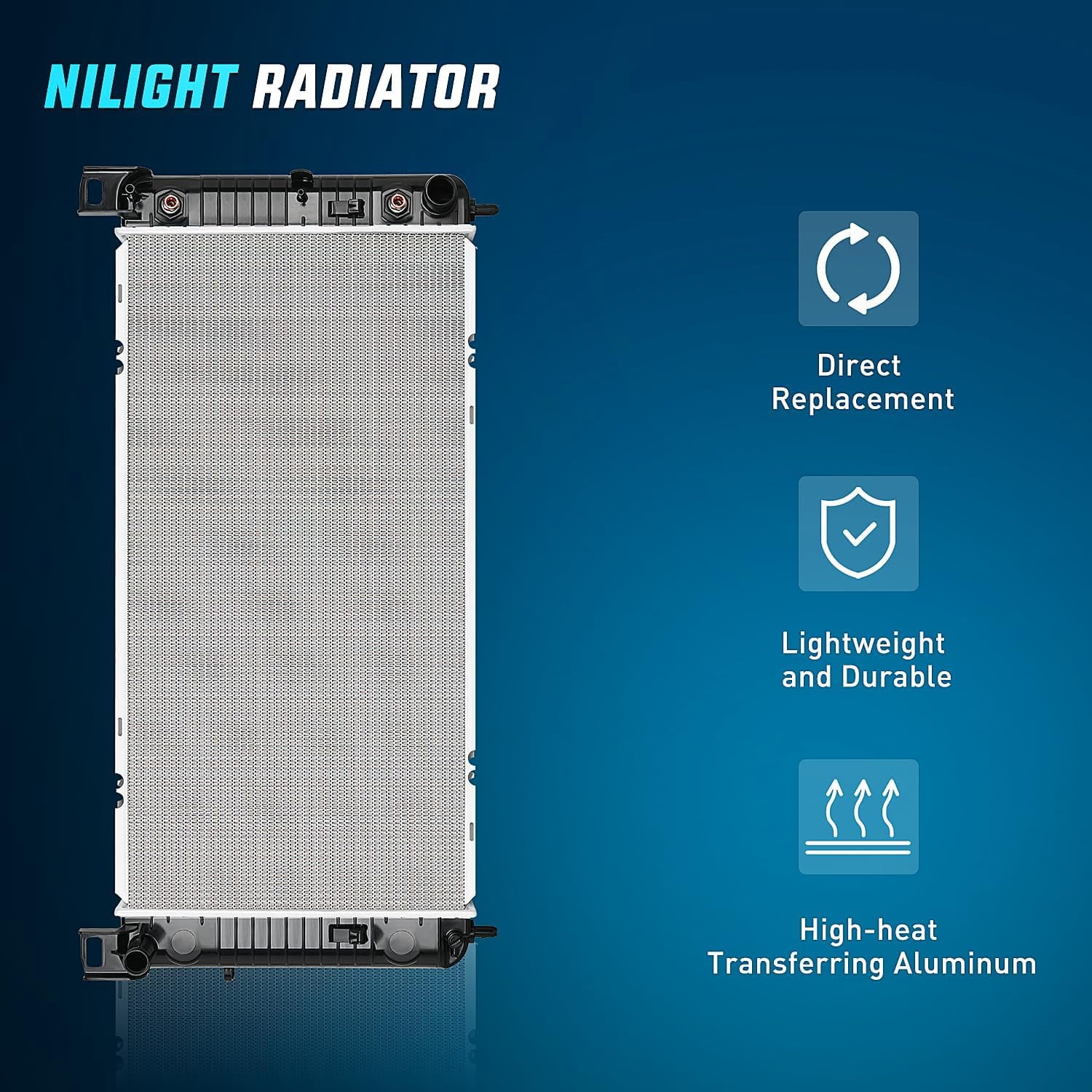 Nilight 34" Radiator for Chevrolet Silverado 1500 1999-2013, GMC Sierra 1500 2003-2013, Tahoe/Suburban Yukon XL 1500 2000-2014, without Engine Oil Cooler, CU2423