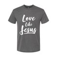 thumbnail image 2 of Wild Bobby Love Like Jesus Inspirational/Christian Men Premium Tri Blend Tee, Dark Heather, XX-Large, 2 of 5