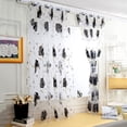 thumbnail image 2 of Cortina De Balcón Cortinas opacas de tul con flores grandes para decoración de dormitorio (gris) Sywqhk Libre de BPA, 2 of 6