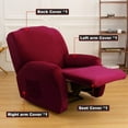 thumbnail image 4 of CJC Velvet Recliner Covers, Stretch Armchair Slipcovers, 4-Piece for 1 Cushion Reclining Sofa, Single Seat Recliner Protector, 10 Colors, 4 of 9