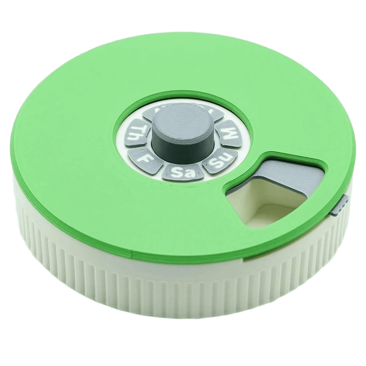 Push Turn Mechanism Pill Organizer Weekly Pill Organizer 7 Compartment Rotating Pill Box for Daily Medication Vitamins
