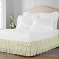 thumbnail image 1 of 3 Layer Ruffled Bedskirt, Essy Care - 100% Microfiber Fabric, 3 Layer Ruffled Bed Skirt Olympic Queen Size College 3 Layer Ruffled Bed Skirt 12" Drop - Ivory Solid., 1 of 3