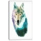 Tête de Loup Double Exposition Dessin - Grande Toile Animal Art Imprimer – image 2 sur 3