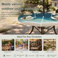 thumbnail image 6 of Round Outdoor Tablecloth with Umbrella Hole and Zipper, Blue Waves Tablecloth with Elastic Waterproof, Rustic Abstract Beach Ombre Stripes Art Patio Table Covers for 45" - 54" Picnic Pool Tables, 6 of 9