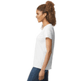 thumbnail image 3 of Gildan Heavy Cotton Women’s V-Neck T-Shirt, 100% Cotton, Soft & Durable, Semi-Fitted, White, 2XL, 3 of 5