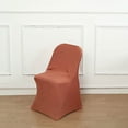 thumbnail image 2 of BalsaCircle 6 Terracotta Spandex Stretchable Folding Solid Chair Covers Slipcovers Wedding decorations, 2 of 8