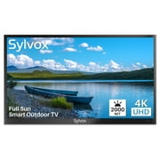 SYLVOX Outdoor TV, 75" Full Sun Outdoor Smart TV, 2000nits 4K UHD High Brightness, IP55 Waterproof Outside Television Built-in APP, Support WiFi Bluetooth(Pool Series)