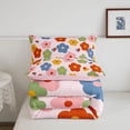 thumbnail image 5 of Homewish Cute Flowers Full Size Comforter Sets,Kawaii Cartoon Themed Bedding Comforter Set,Pink Red,Pink Reversible,3pcs,1 Comforter and 2 Pillowcases, 5 of 7