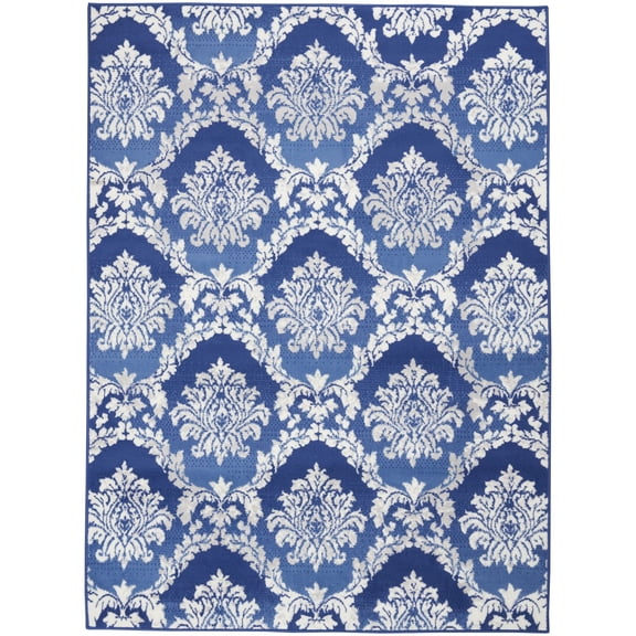 Nourison Whimsicle Botanical Farmhouse Blue 6' x 9' Area Rug, (6' x 9')