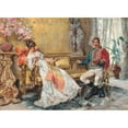 thumbnail image 2 of Giulio Cervi 14x11 Black Ornate Wood Framed Double Matted Museum Art Print Titled: A Romantic Entanglement (1889), 2 of 5