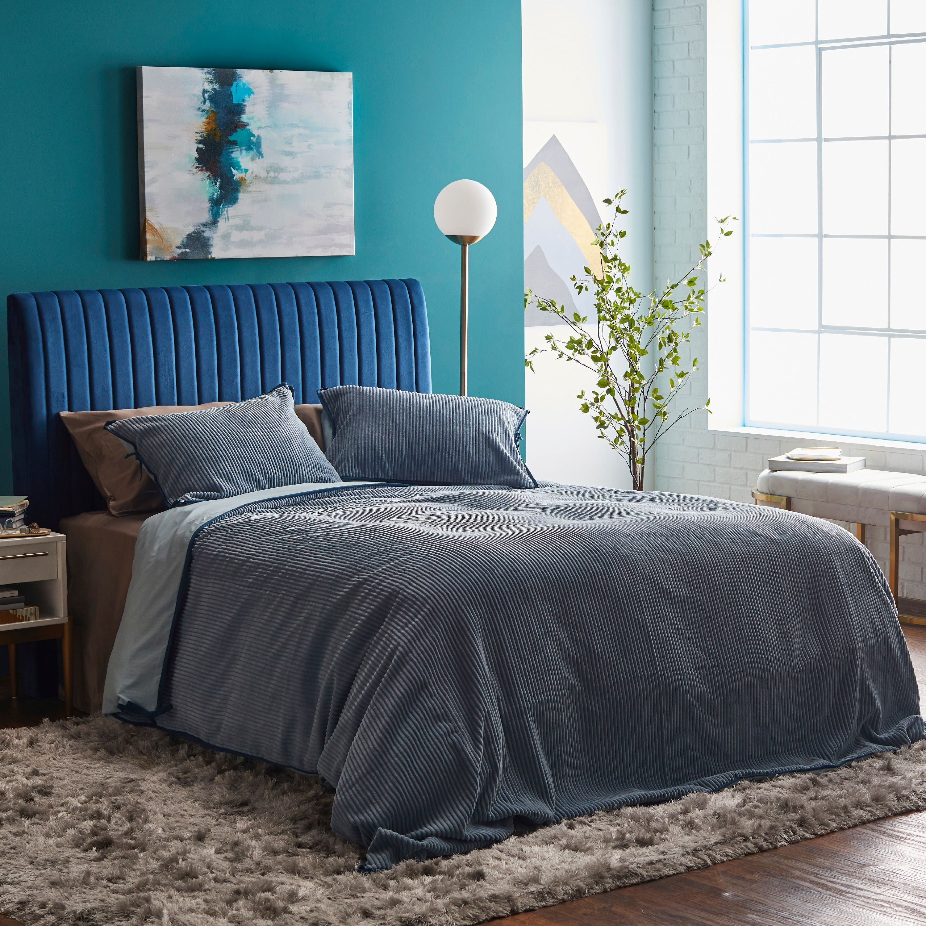 MoDRN Neo Luxury 3 Piece Corduroy Duvet Cover Set