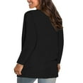 thumbnail image 4 of Aboser Long Sleeve Shirts for Women Plus Size Basic Tees Casual Crew Neck T Shirt Loose Fit Cozy Tshirts Soft Solid Color Tee Tops Lightweight Breathable Classic Shirt Black XXXL, 4 of 7