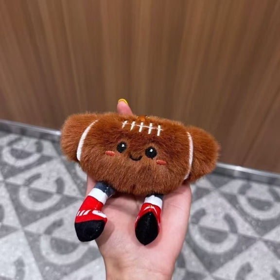 Cute Rugby Doll Ornament, Mini Sports Figure for Decor, Tree, Mantel, Shelf, Desk, Office, Car, Party Favor, Sports Themed Home Accent and Holiday Gift​
