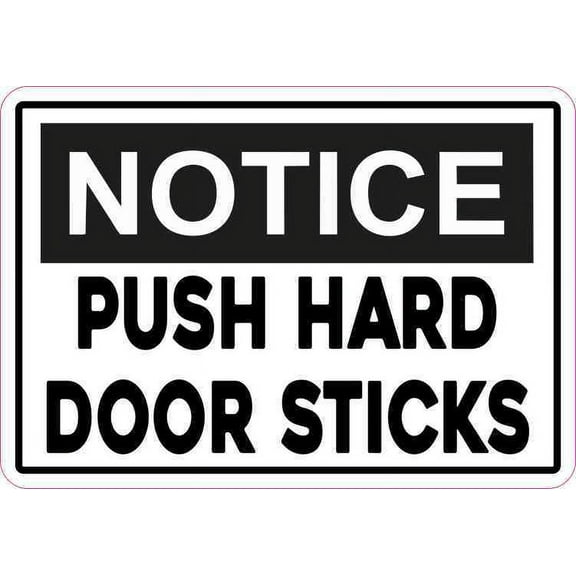 5in x 3.5in Notice Push Hard Door Sticks Magnet