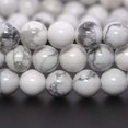 thumbnail image 2 of Angelstones Bracelet Extensible en Perles Rondes 6mm Howlite Blanc Naturel 7 Pouces Unisexe, 2 of 3