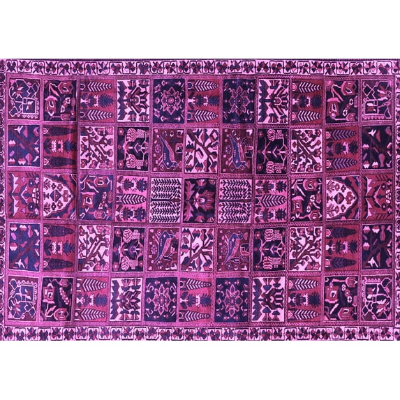 Ahgly Company Indoor Rectangle Animal Purple Traditional Area Rugs, 2' x 4'