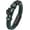 Green, variant on Double Skull Bracelets for Men, 316L Stainless Steel Cuff Punk Bracelets, Skeleton Row Genuine Leather Bracelet Gothic Jewelry