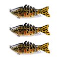 thumbnail image 1 of Lot de 3 Leurres de Pêche Réutilisables avec Perles Attraction Extérieure Swimbaits Artificiels Crankbait 10cm Type 12, 1 of 8